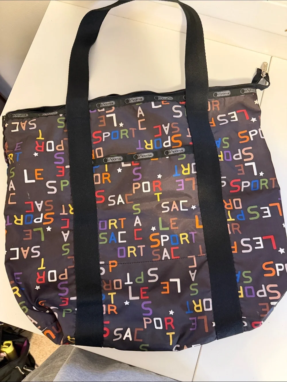 LeSportsac Rainbow Alphabet Block Logo Nylon Y2K Tote Bag